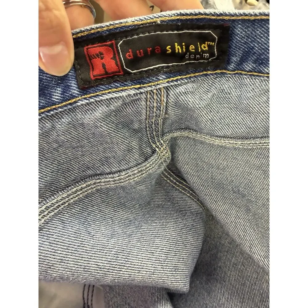 Wrangler Riggs Workwear Jeans Mens 50X30 Blue Denim Relaxed Carpenter Streetwear